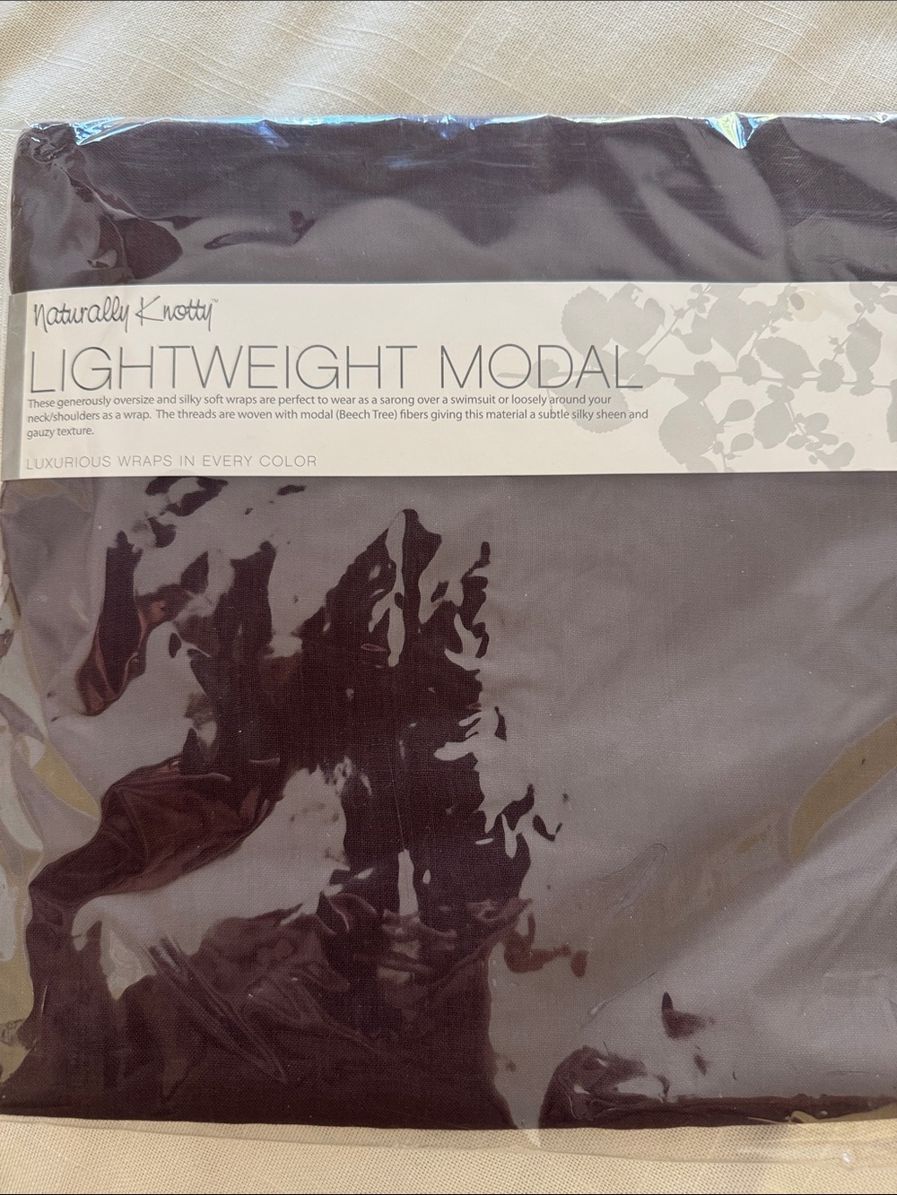 Natural Knotty Lightweight Modal Wrap - Deep Plum